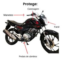 Protetor De Carenagem Motor Honda Start Cargo Fan 160 Stunt Race Preto Brilho