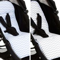Protetor de Carrinho Momis Petit Dupla-Face Chevron Azul/Cinza