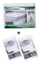 Protetor De Colchão Casal Elástico + 2 Fronhas Impermeável Protetor De Colchão Casal Elástico + 2 Fronhas Impermeável