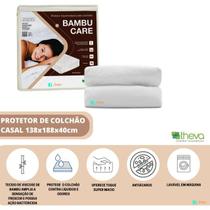 Protetor de Colchão Casal Impermeável Theva Bambu Care 138x188x40 Protetor de Colchão Casal Impermeável Theva Bambu Care 138x188x40