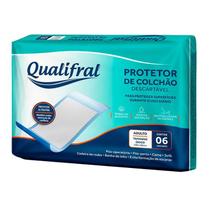 Protetor de Colchão Descartável Qualifral Ultra Fino Tamanho Único 6 Unidades
