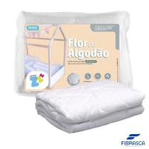 Protetor de colchão Flor de Algodão impermeável Montessoriano em matelassê Fibrasca, BRANCO, 70X150