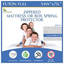 Protetor de colchão Futon Full Four Seasons Essentials 137 x 191 cm à prova d'água com zíper
