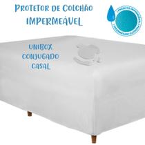 Protetor de Colchão Impermeável Casal Unibox Box Conjugado 1,38x1,88m Arrumadinho Enxovais