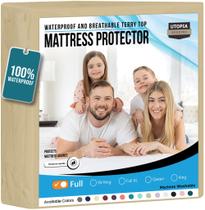 Protetor de colchão impermeável Utopia Bedding em tamanho real Protetor de colchão impermeável Utopia Bedding em tamanho real