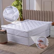 Protetor de Colchão Pillow Top Casal Queen 400 Fios Micropercal Cama Box Hipoalergênico Ortopedico Com Elástico - F.V Enxovais Protetor de Colchão Pillow Top Casal Queen 400 Fios Micropercal Cama Box Hipoalergênico Ortopedico Com Elástico - F.V Enxovais
