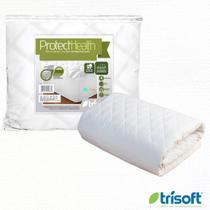 Protetor de Colchão Queen Impermeável Trisoft Protect Health 160x200x30 - Com Tecnologia Ultra Fresh Antimicrobiana - Tecido Matelassado