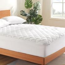 Protetor de colchão SLEEP ZONE Twin acolchoado ajustado em branco