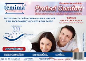 Protetor de Colchão Solteiro c/ Elástico Impermeável e Antialérgico - Temima -