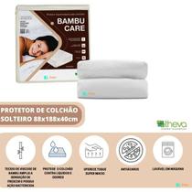 Protetor de Colchão Solteiro Impermeável Theva Bambu Care 88x188x40