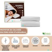 Protetor de Colchão Solteiro King Impermeável Theva Bambu Care 97x203x40