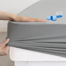 Protetor de colchão SPRINGSPIRIT à prova d'água, tamanho duplo, cinza