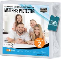 Protetor de colchão Utopia Bedding, tamanho completo, pacote com 2 unidades, impermeável Protetor de colchão Utopia Bedding, tamanho completo, pacote com 2 unidades, impermeável