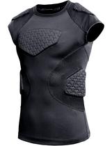 Protetor de costela de futebol juvenil COOLOMG Black XL Protetor de costela de futebol juvenil COOLOMG Black XL