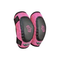 Protetor de Cotovelo Fox Racing Peewee Titan - Preto/Rosa - Tamanhos M/L