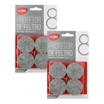 Protetor de Feltro Redondo Adesivo Móveis Clink Kit 16 Peças 4,2cm Protetor de Feltro Redondo Adesivo Móveis Clink Kit 16 Peças 4,2cm