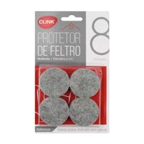 Protetor de Feltro Redondo Adesivo Móveis Clink Kit 8 Peças 4,2cm