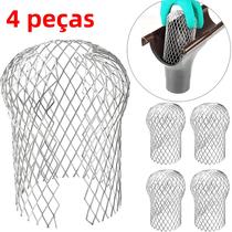 Protetor De Folhas De Alumínio 4 Peças, Filtro De Malha Impermeável Para Calha, Tampa De Tubo De