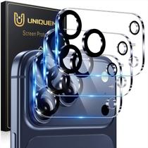 Protetor de Lente da Câmera para iPhone 17 Pro Max UniqueMe, Kit com 3 Unidades, 9H Protetor de Lente da Câmera para iPhone 17 Pro Max UniqueMe, Kit com 3 Unidades, 9H