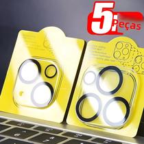 Protetor De Lente De Câmera Em Vidro Temperado Preto Para iPhone 16 15 14 13 pro Max plus Mini