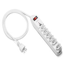 Protetor de linha 6 entradas Bivolt 1,5 Metros Elgin Protetor de linha 6 entradas Bivolt 1,5 Metros Elgin