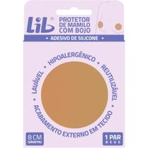 Protetor de Mamilo Lib com Bojo Silicone Reutilizável Autoadesivo Tamanho Único Cor Bege 1 Par