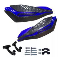 Protetor De Mão Circuit Dakar Azul C/ Carbono Modelo Universal Big Trail Off Road Trail Média Urbanas