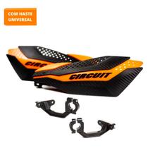 Protetor de Mão Circuit - Dakar - Carbono e Laranja - Modelo Universal - Big Trail - Off Road - Trail Média - Urbanas