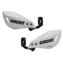 Protetor De Mão Circuit - Vector - Haste De Nylon - Branco E Preto - Modelo Universal P/ Todo Tipo De Moto