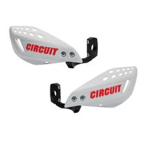 Protetor de mão circuit - vector - haste de nylon - branco e vermelho - modelo universal p/ todo tipo de moto