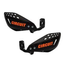 Protetor de Mão Circuit - Vector - Haste de Nylon - Carbono com Laranja - Modelo Universal P/ Todo Tipo de Moto