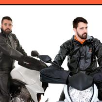 protetor de mão conforto impermeáveis em preto para motociclistas enfrentarem a chuva com segurança