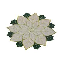 Protetor De Mesa Em Feltro Vermelho Em Forma De Floco De Neve Para Decoração De Natal E Ano Novo