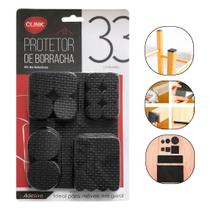 Protetor de Móveis Adesivos Preto Borracha Clink 33 Peças Protetor de Móveis Adesivos Preto Borracha Clink 33 Peças