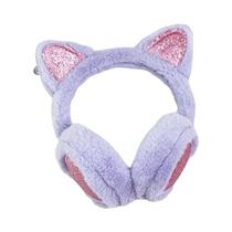 Protetor De Orelha Com Glitter Em Formato De Orelha De Gato, Pelúcia Macia, Quente Para O Inverno,