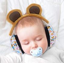 Protetor de ouvido do bebê Muffs por 3 meses a 2+ anos de proteção auditiva de redução de ruído para crianças e crianças com orelha de urso. (Marrom) - PORMUCAL