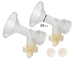 Protetor de peito de peça única com válvula, membrana para bombas de mama Medela (Pump in Style, Lactina, Symphony), 24 mm
