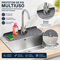 Protetor de Pia Multiuso Silicone Escorredor para Torneira Cozinha Organizador Anti Respingo Protetor de Pia Multiuso Silicone Escorredor para Torneira Cozinha Organizador Anti Respingo