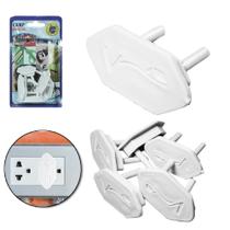 Protetor de plastico para tomada branco com 5 pecas
