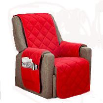 Protetor De Poltrona Matelado 1 Lugar Vermelho