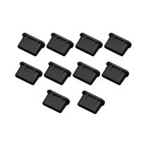 Protetor De Porta USB-C De Silicone Preto, Tampa De Poeira Para Carregador, Compatível Com a Maioria