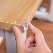 Protetor De Quina Transparente Silicone Kit 8 Peças Segurança Bebê Canto De Mesa Vidro Jantar 8un