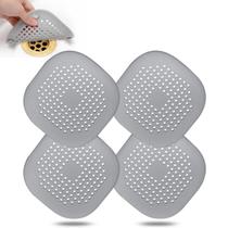 Protetor de ralo de silicone quadrado Bovinde, 4 unidades Protetor de ralo de silicone quadrado Bovinde, 4 unidades