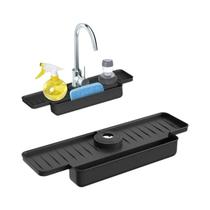 Protetor De Respingo De Silicone Para Torneira De Pia, Suporte Para Esponja Para Cozinha E Banheiro