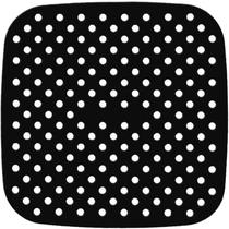 Protetor de Silicone Fritadeira Air Fryer Tapete Silicone Universal Antiaderente 19 CM Quadrado Preto
