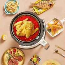 Protetor de Silicone Fritadeira Air Fryer Tapete Silicone Universal Antiaderente 20 CM Redondo Vermelho