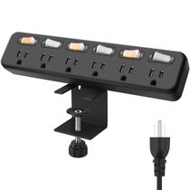 Protetor de sobretensão com braçadeira de mesa Power Strip JUNNUJ 6 Outlet