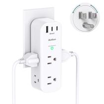 Protetor de sobretensão com extensor de tomada de parede Addtam 6 AC 3 portas USB
