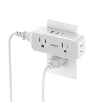 Protetor de sobretensão, extensor de saída TESSAN com 4 saídas, 3 USB Protetor de sobretensão, extensor de saída TESSAN com 4 saídas, 3 USB