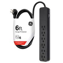 Protetor de sobretensão GE 6-Outlet 1080 Joules, cabo de extensão de 6 pés